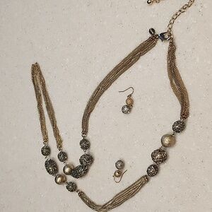 Chicos Gold and Silver Necklace set
